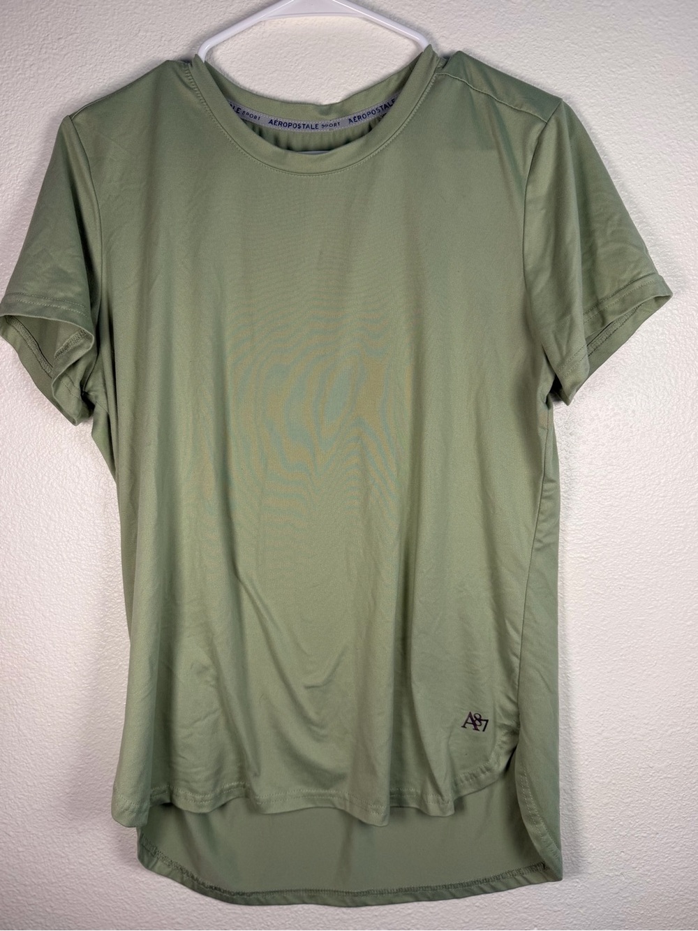 Aeropostale Men’s Light Sage Green Short Sleeve Performance Tee